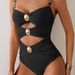 Women's Clothing Slimming Double Shoulder Straps High End One Piece Bikini Swimsuit For Women_voghion.com