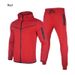 Spring and Autumn Men's Sports, Running, Exercise, Fitness, Solid Hat, Zipper Sweater, Long Guard Pants, Two Piece Set_voghion.com