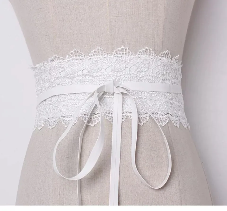 Fashionable Waist Lace Strap Girdle Women's Clothing Accessories Waist Retro Versatile Wide Belt Dress Decorative Belt_voghion.com
