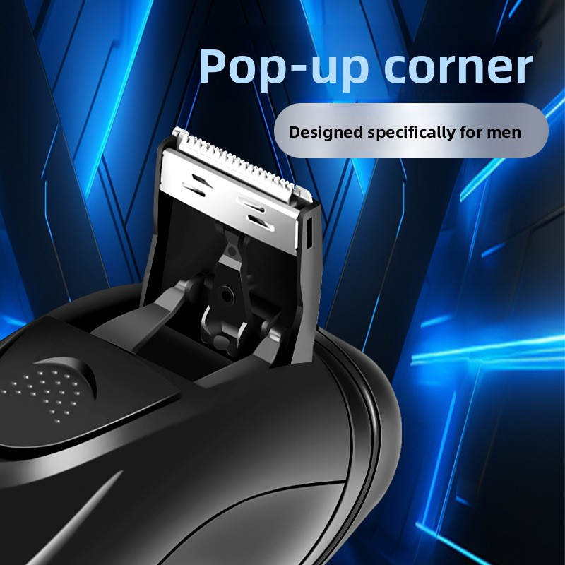 Rotationsrasierer mit drei Klingen – 3D-Schwebeköpfe, Nass-/Trockenwaschbar, Laufzeit über 60 Minuten, Aufladen über USB, hypoallergene Klingen für Männer_voghion.com