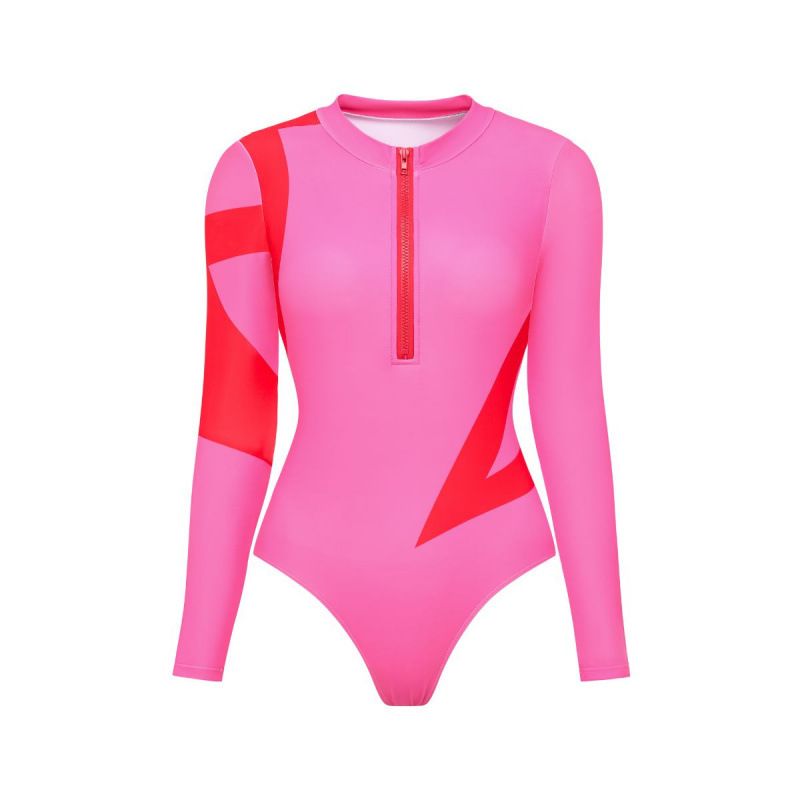 ​​"Women's Long Sleeve Rash Guard Swimsuit One Piece - Quick Dry, UV Protection, High Elasticity, Modest Swimwear For Surfing, Beach & Water Sports"​​_voghion.com