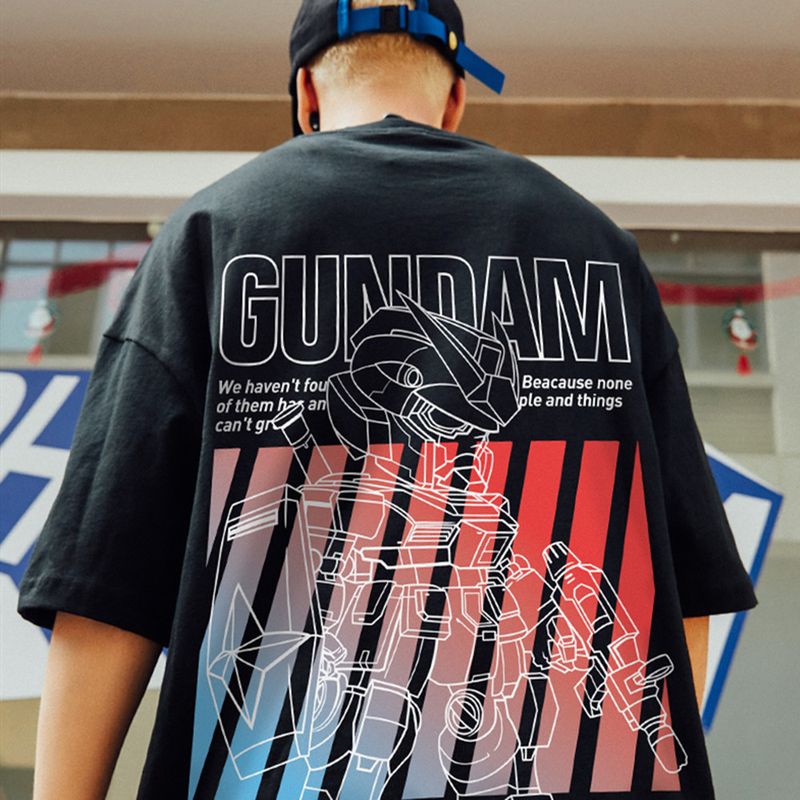 Herrenbekleidung Übergröße Loose Fashion Mobile Warrior Instagram Animation Kurzarm T-Shirt Männertrend Plus Size Trend Liebhaber Sommer_voghion.com