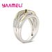 Hot Sales Sterling Sier Infinity Love Ring Glanzend Kubikzirkon Schleife Buschtaf 8 Éiwegkeet Verspriechen Bijouen fir Fra Frëndin_voghion.com