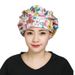 Pure Cotton Hat Female Doctor Dental Oral Nurse Hat Long Hair Wrapped Headscarf Printed Puff Hat Female Oil Fume Kitchen_voghion.com