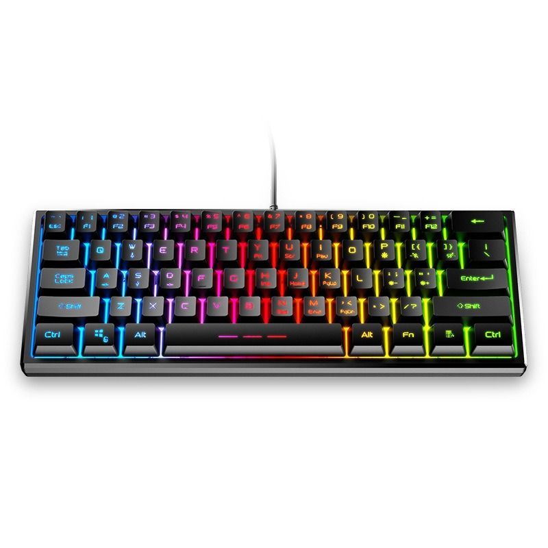 Wired Typing Mechanical Feeling Keyboard Gaming RGB Dazzle Color Illuminated Membrane Portable Keypad_voghion.com
