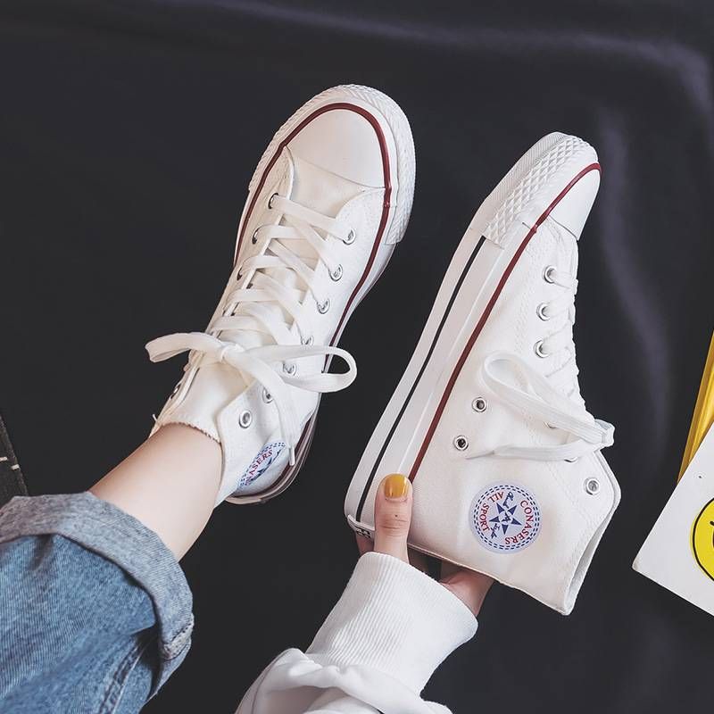 Jarní a podzimní 2023 Nové párové stylové trendy Harajuku pohodlné vysoké plátěné boty_voghion.com