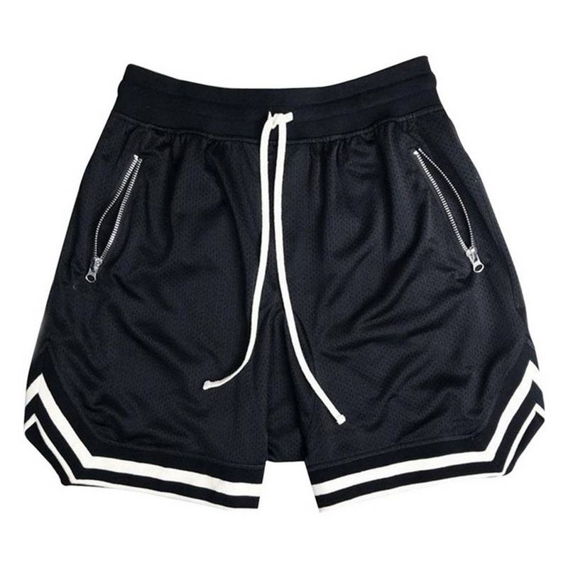 Verão 2025 Moda Masculina Cintura Média Malha Fina Esportes Respiráveis Fitness Shorts S-5XL_voghion.com