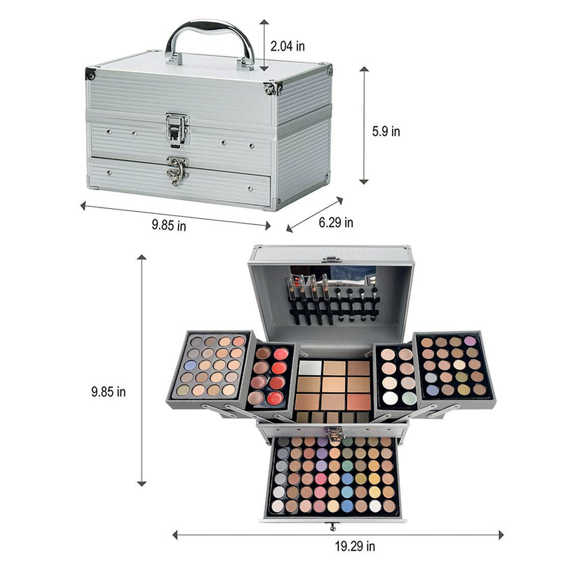VERONNI Professional Makeup Kit - 132 Color Eyeshadow Palette With Lip Gloss, Blush & Lip Pencils, All-in-One Cosmetic Set For Makeup Artists_voghion.com