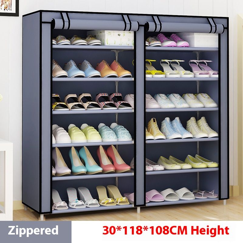 Metal Shoe Storage Cabinet – Modular Dust-Proof Shoe Rack With Modern Design, Expandable Double-Layer Organizer For Entryway & Closet_voghion.com