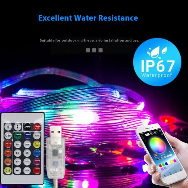 10M USB RGB LED Strip Lights – IP67 Waterproof, Smart APP & Remote Control, Color-Changing Decorative Lights For Indoor/Outdoor_voghion.com