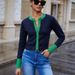 "Modern Cropped Cardigan – Textured Knit Button-Up Top For Women (Green, S/M/L)"_voghion.com