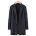 Men's Long Wool Blend Double-Faced Overcoat With Notched Lapel - Plus Size Business Casual Winter Coat In Black & Charcoal Grey_voghion.com