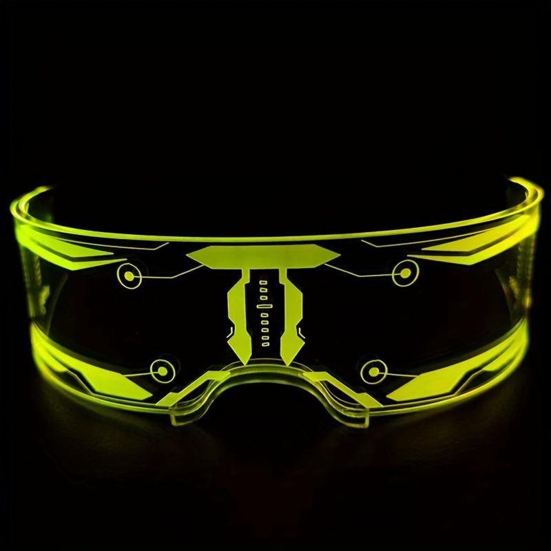 1pc, LED Lighting Glasses, Fluorescence Cold Light Spectacle, Festival Cosplay Glow in the Dark Atmosphere Gifts,_voghion.com