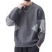 Maglione oversize a rombi – Pullover casual da uomo, in poliestere elasticizzato, traspirante e lavabile in lavatrice, nero/grigio/kaki_voghion.com