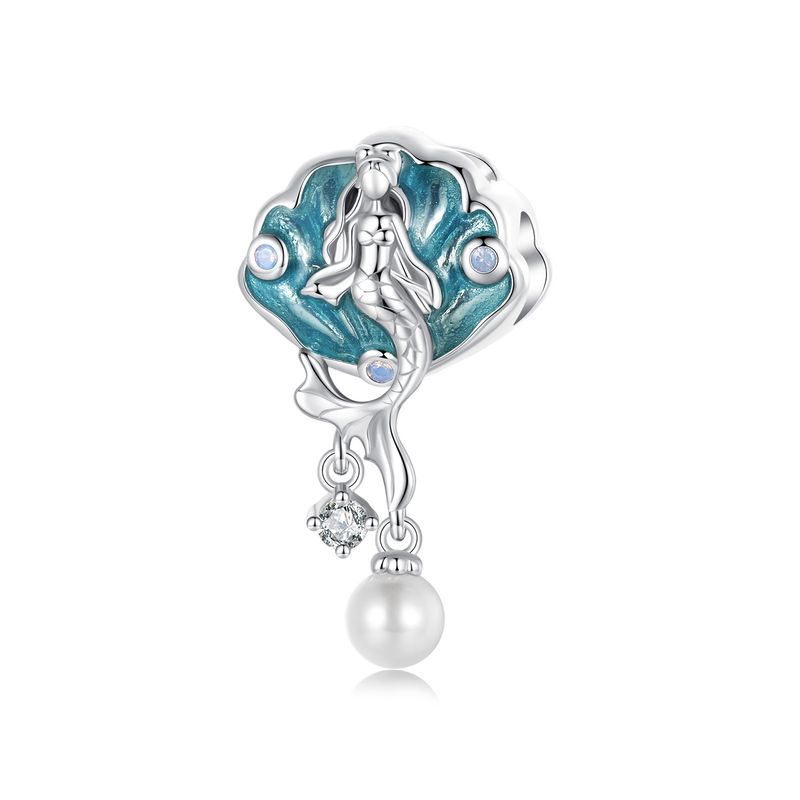 Shell Mermaid Charm Sterling Silver Charm_voghion.com