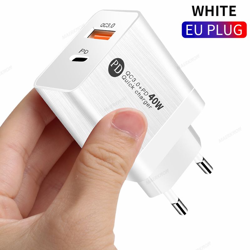 oplader USB snel opladen 40W PD QC 3.0 snelle mobiele oplader adapter geschikt voor iPhone 14 13 iPad Xiaomi_voghion.com