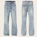 Vintage gewassen lichtblauwe Bowie-jeans voor heren - Cleanfit High Street Slim Straight Bootcut Denim-broek_voghion.com