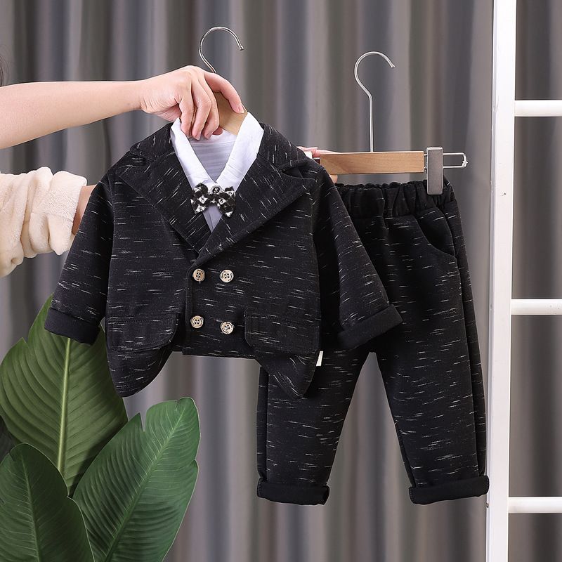 Ubrania dziecięce Dziecięca moda chłopięca sukienka z długim rękawem trzyczęściowa dla dzieci_voghion.com