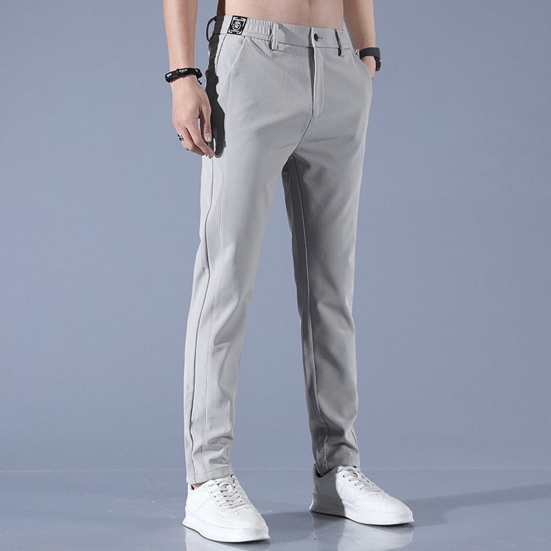 Men's Ice Silk Trousers – Summer Business Casual Pants With Quick-Dry & High Elasticity (28-38, Wrinkle-Free Stretch Fabric)​_voghion.com