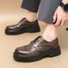 Lässige Herrenschuhe im College-Stil aus Leder mit dicker Sohle, abgerundeter Spitze und erhöhter Körpergröße (britische Brogue-Schuhe)._voghion.com