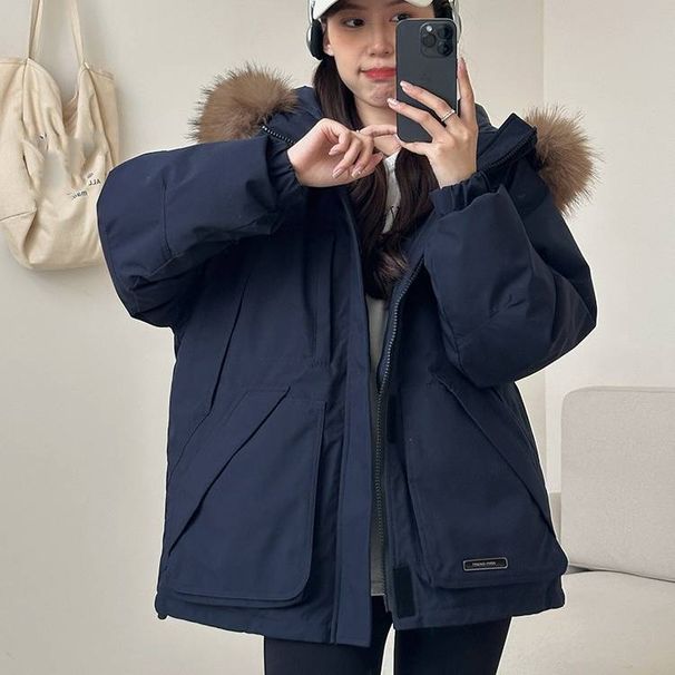 Women's Clothing Workwear Cotton Coat For Women Mid Length Winter Thickened Warm jacket Cotton Coat Loose Casual Warm Cotton Coat_voghion.com