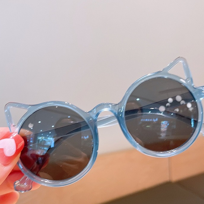 Ins Style Cute Cat Ear Children's Sunglasses For Boys And Girls Baby Personality Concave Shape Sunglasses Anti Ultraviolet_voghion.com