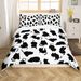 Black White Cats Print Duvet Cover Set Teens Cute Kitten Bedding Set Cartoon Animals Comforter Cover With 2 Pillowcases Cat Lover's Gift Beds Set_voghion.com