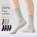 Men's Socks Pure Cotton Socks Mid Tube Socks Sweat Absorbent Boys Autumn And Winter Antibacterial Deodorant Business Cotton Socks Men's Socks_voghion.com