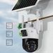 V380 Solar CCTV Camera With Dual Lens, 4G/WiFi Connectivity, 6MP HD, Night Vision, Remote Monitoring Via Phone, Outdoor Security Camera_voghion.com
