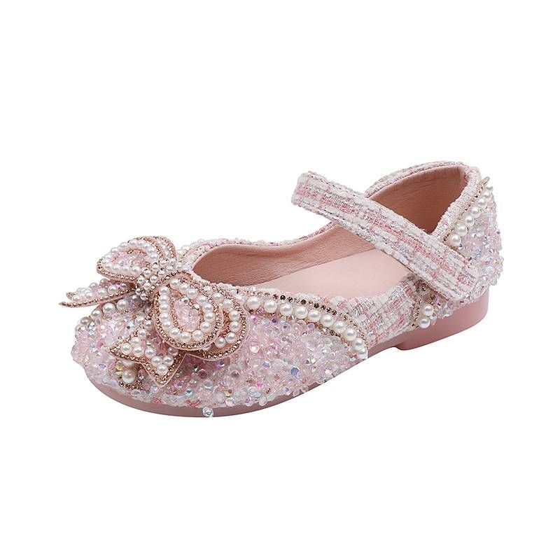 Girls' Bow Ballet Flats – Velcro Dress Shoes (Breathable & Stage Ready)_voghion.com