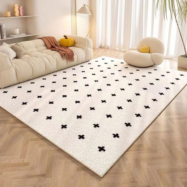 Teppich Cremefarbener Stil Wohnzimmer Schlafzimmer Verdickter Kaschmir Zimmer Bodenmatte Große Fläche Couchtisch Decke_voghion.com