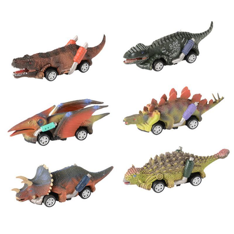 Dinosaur Cars Vibrant Pull Back Toy Set For Kids Boomerang Action With_voghion.com