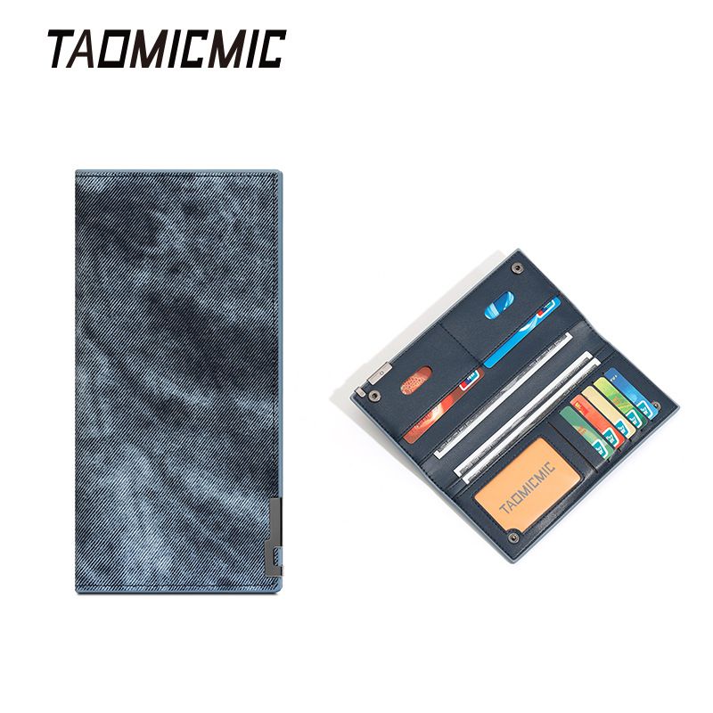 Portafoglio lungo da uomo, elegante portafoglio bifold, sottile portafoglio per carte di credito, tasca portamonete con cerniera_voghion.com