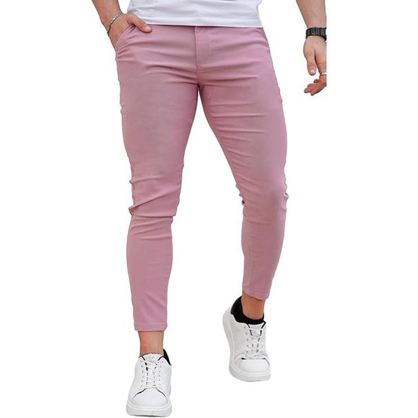 Men's Clothing Jogging Stretch Slim Twill Solid Color Men's Slim Fit Stretch Jogger Pants For Running & Daily Wear - Comfortable, Stylish & Versatile_voghion.com