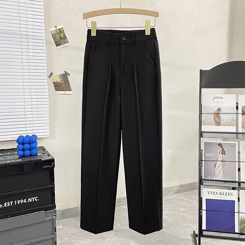 Spring And Summer New Men's Suit Pants Men's Solid Color Non-ironing Casual Pants Commuting To Work Slim-fitting Solid Color Nine-point Pants_voghion.com