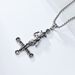 Wind Demon Satan Goat Inverted Cross Titanium Steel Necklace Niche Personality Pendant_voghion.com
