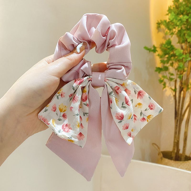 Bloemenboog dikke darm haarband meisjes stropdas haar leren band ins wind hoge waarde kleine frisse kinderen haarbanden tiener haaraccessoires_voghion.com