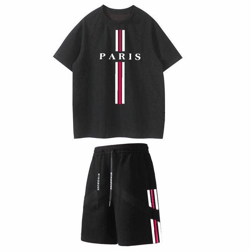 Men's Space Cotton Sport Set - Breathable Short Sleeve & 5" Shorts | Summer Activewear_voghion.com