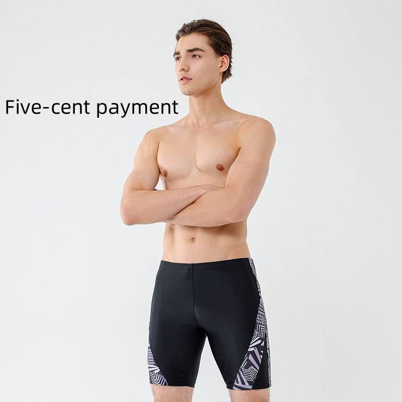 Maillot de bain professionnel anti-embarras à séchage rapide pour homme, coins plats de 5 pouces, maillot de bain de plage grande taille_voghion.com