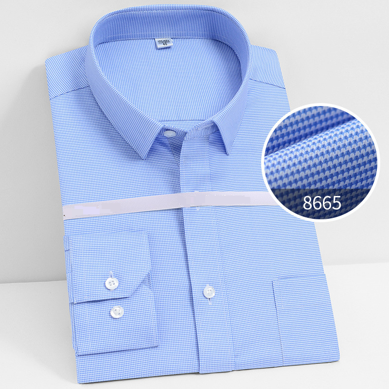 Men's Clothing Pure Cotton Liquid Ammonia Non Iron Shirt Men's Long Sleeve High End White Workwear Professional Wear Logo Business Formal Shirt_voghion.com
