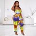 loose tie-dye suspenders casual large size jumpsuit_voghion.com