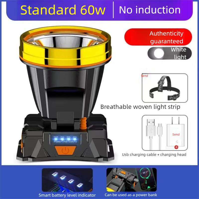 Super LED Headlamp Rechargeable Ultra Bright Night Fishing Mining Lamp Sensor Head-mounted Outdoor Flashlight_voghion.com