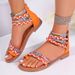 Boho Chic Spliced Plus-size Flat Sandals For Women_voghion.com