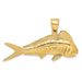 14K 3-D Female Dorado (Mahi-Mahi) Charm_voghion.com