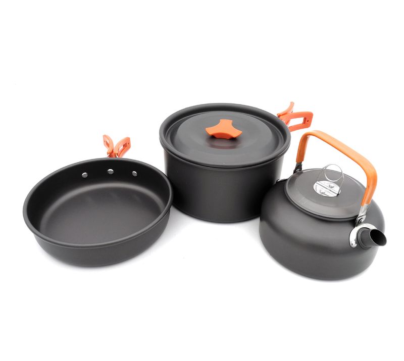 Set Pot For 2-3 People. Camping Cookware Set With Teapot And Teapot. Tableware Not Included_voghion.com