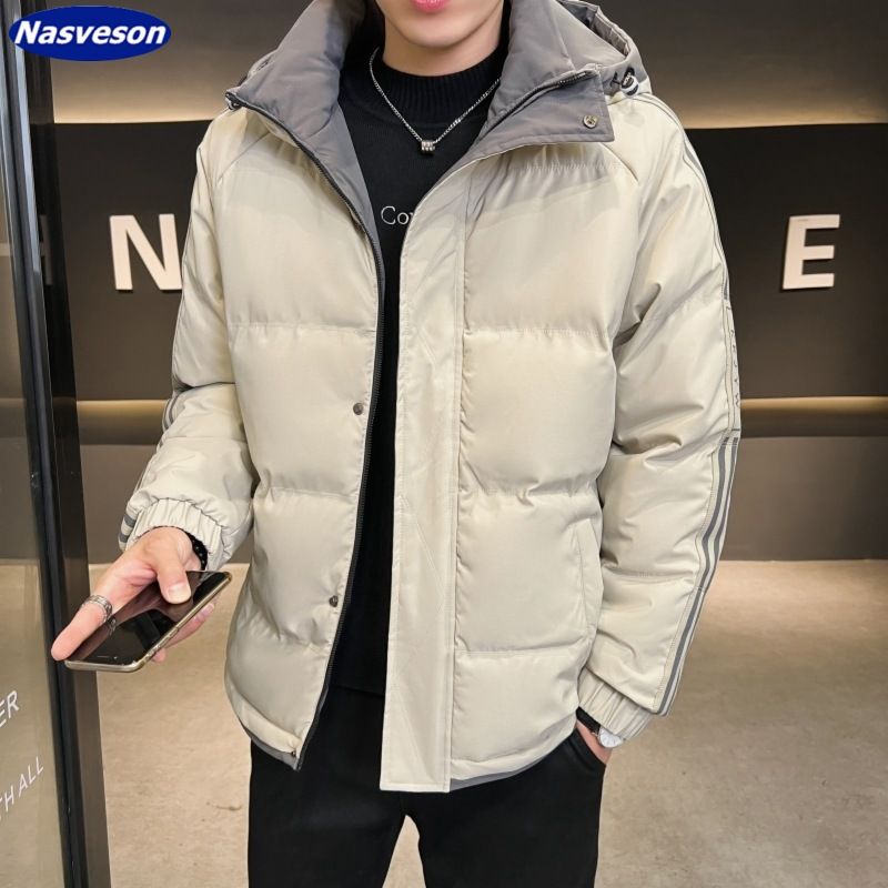 Piumino invernale da uomo Giacca ispessita da uomo di grandi dimensioni Autunno e inverno Abbigliamento caldo con cappuccio di marca alla moda_voghion.com