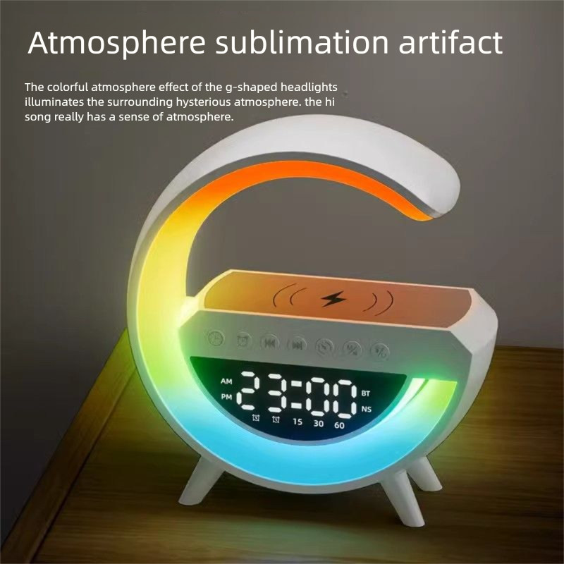 Multifunctional Wireless Student Phone Charging Bluetooth 3-in-1 Alarm Clock Atmosphere Birthday Gift Speaker Desk Lamp_voghion.com