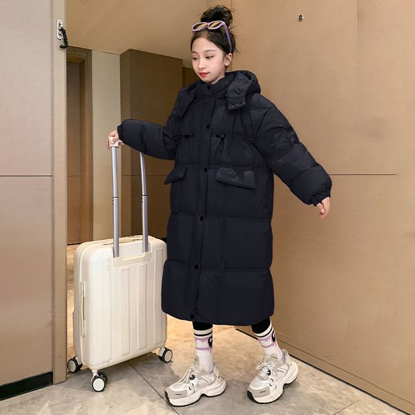 Langer Baumwollgefütterter Mantel Kinder Superlanger Überknie Warmer Baumwollmantel Verdickt_voghion.com