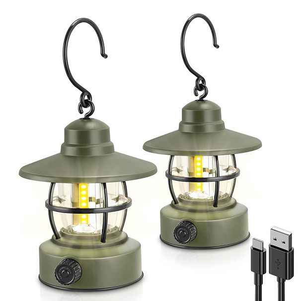 Atmosphere Flame Camping Lights Tent Horse Lanterns Outdoor Charging Lantern Gift_voghion.com