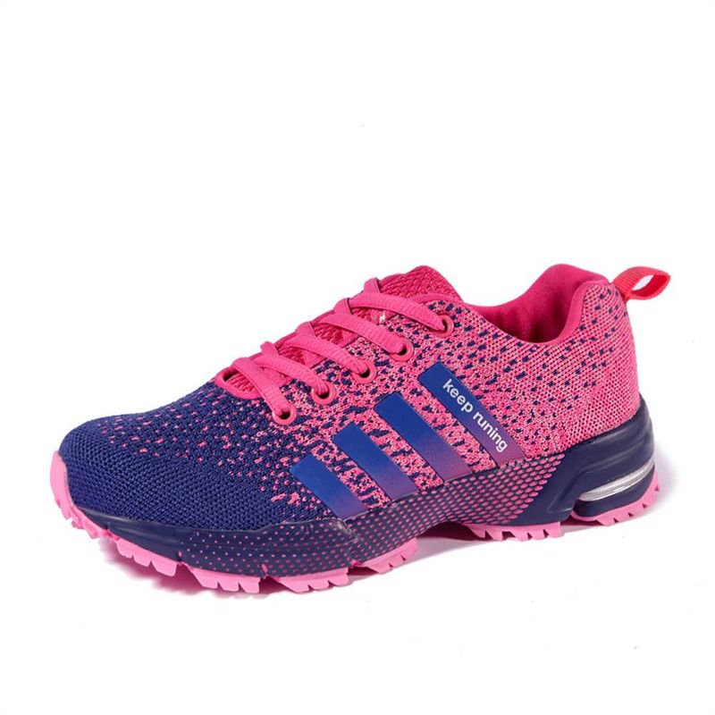 Spring 2025 Fashion Sneakers Women Men Mesh Fabric Splicing Breathable Non-Slip Wear Resistant Lightweight Running Shoes 35-48_voghion.com